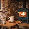 Log burner in a cosy cottage sitting room