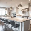 Modern fitted kitchen with built-in appliances