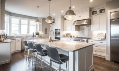 Modern fitted kitchen with built-in appliances